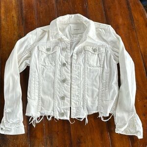 BlankNYC distressed white jean jacket